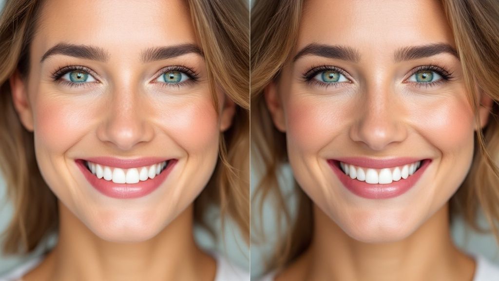 A diagram showing the characteristics and treatment approach for a moderate overjet of 4-6mm.