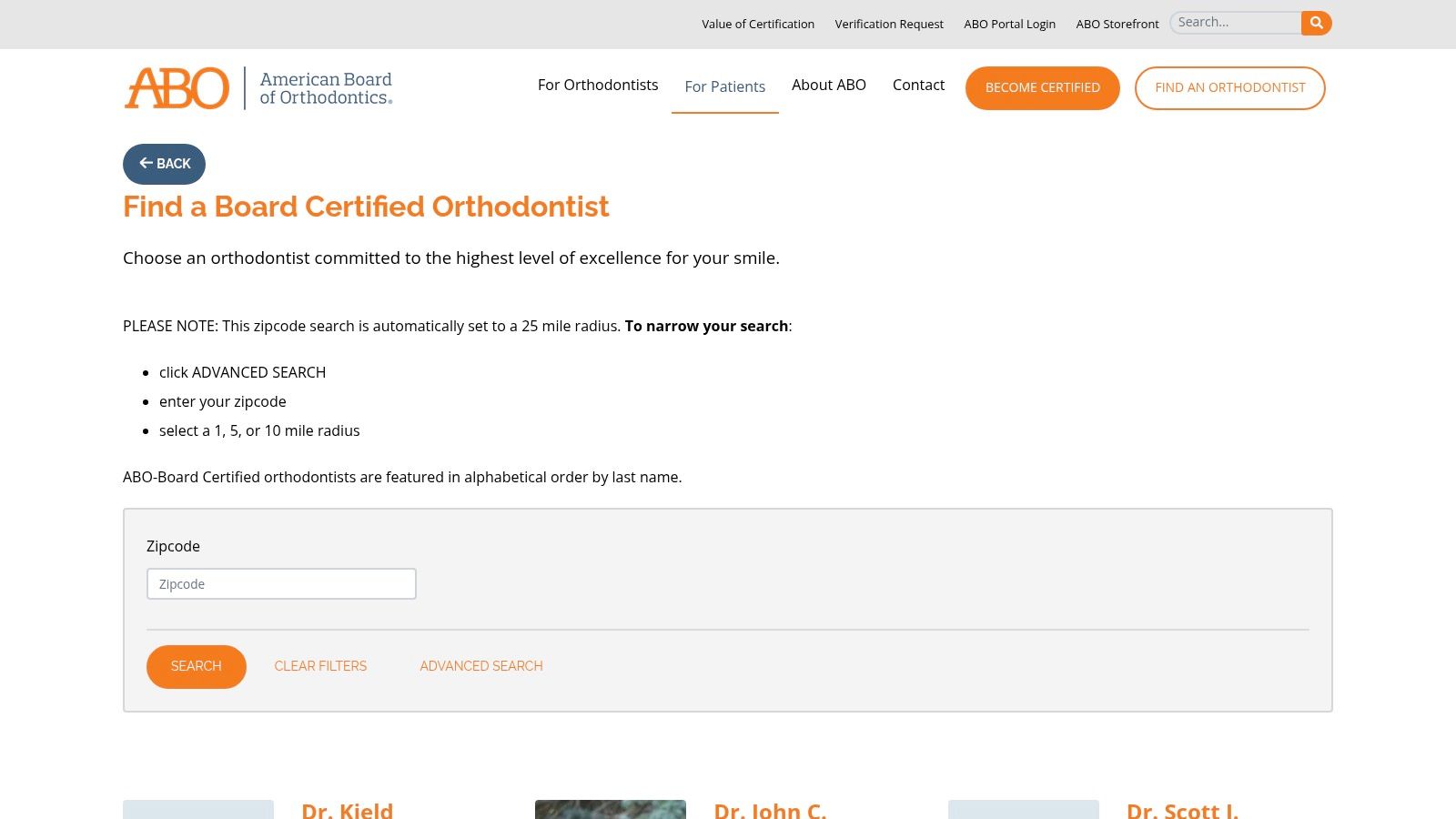 American Board of Orthodontics (ABO) - Orthodontist Locator