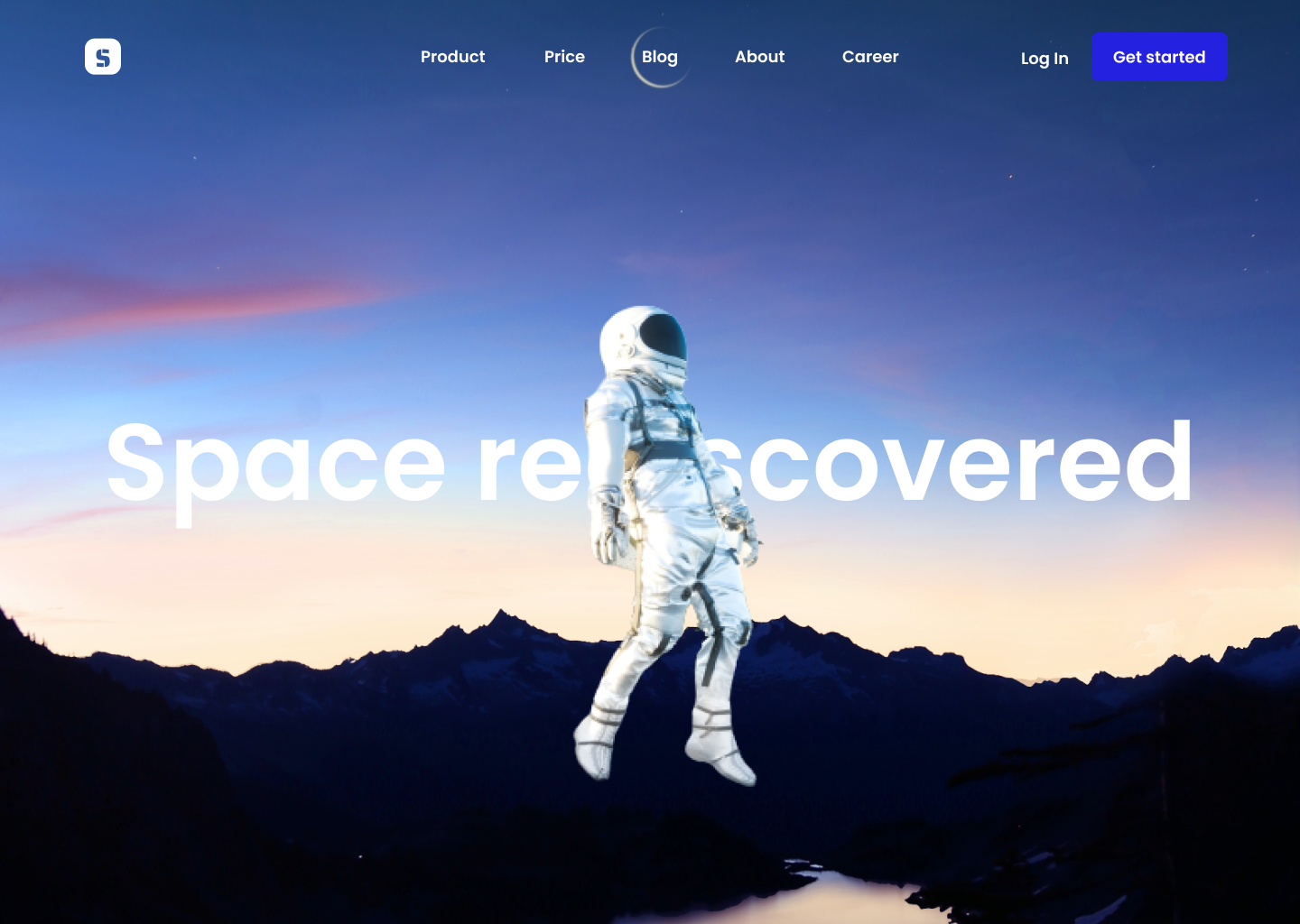 Screenshot of space website