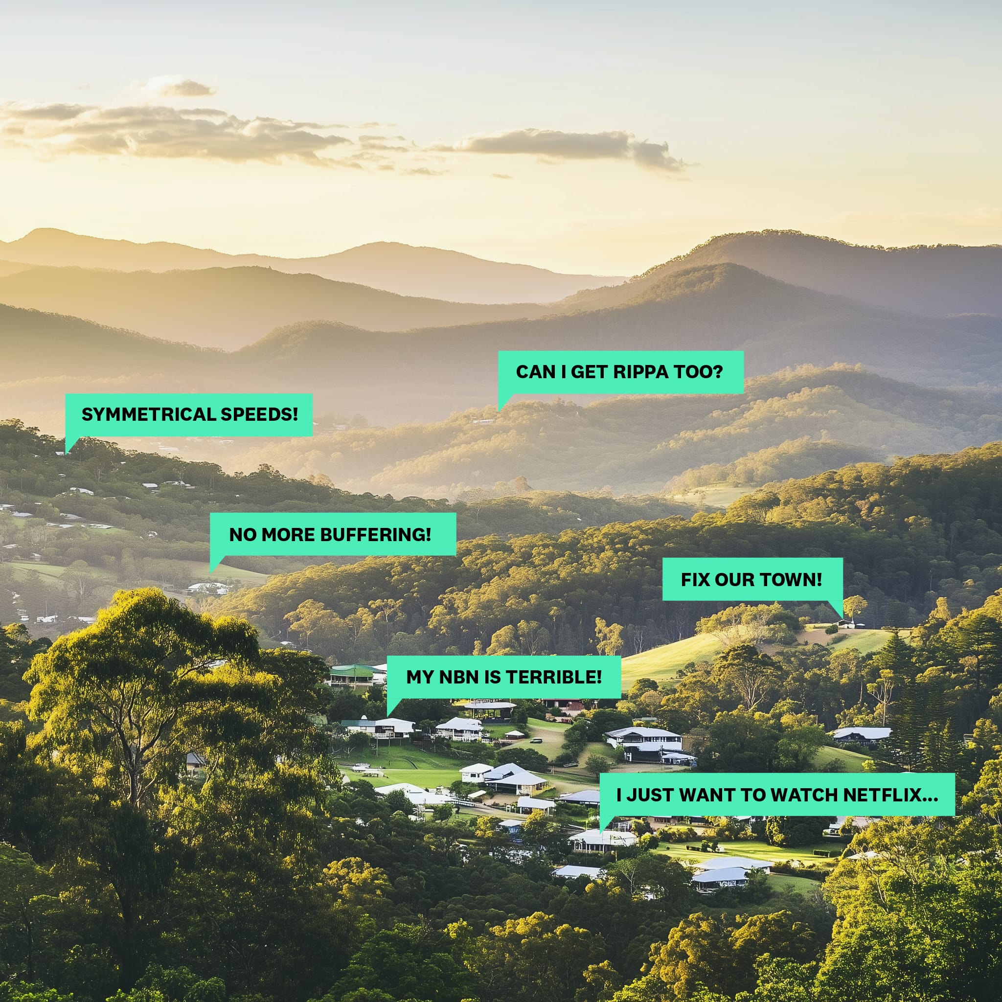 A town with people calling out for help