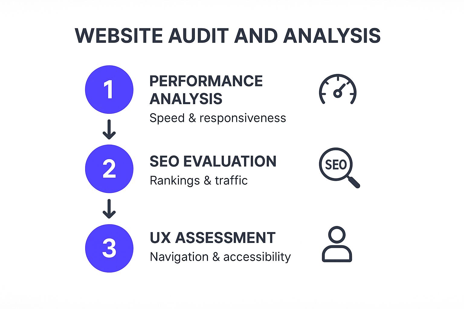 Infographic showing key data about Website Audit and Analysis