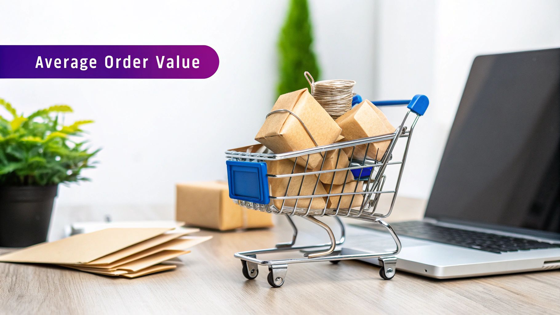 Infographic showing key data about Average Order Value (AOV)