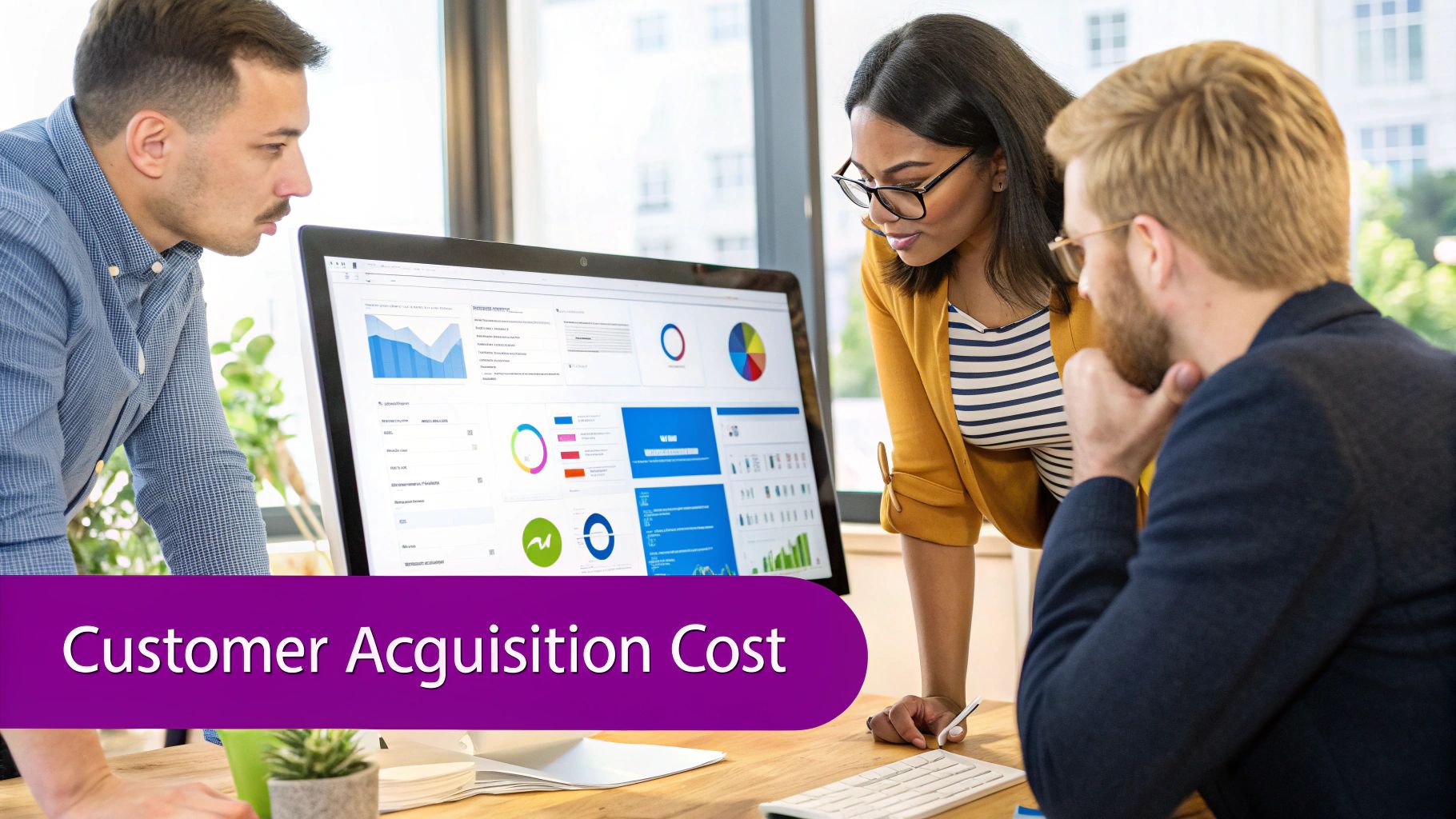 Infographic showing key data about Customer Acquisition Cost (CAC)