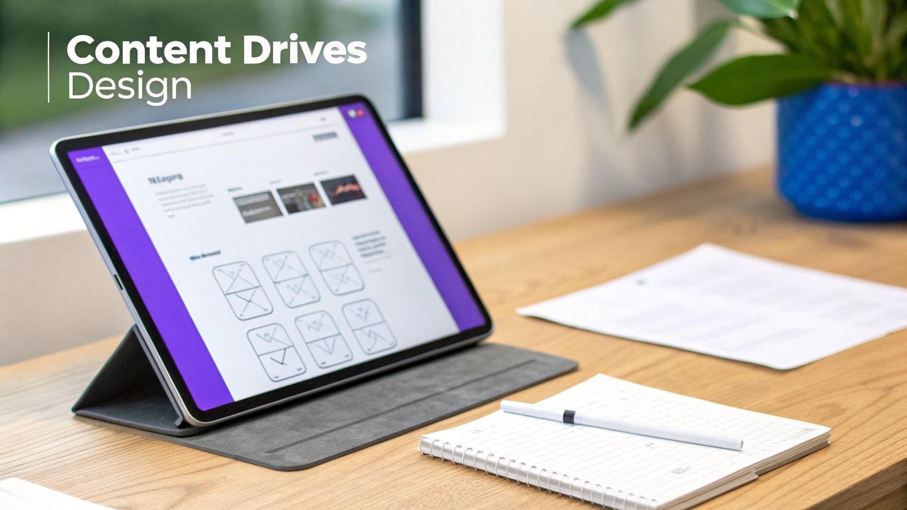 Woman testing a website on different devices like a laptop, tablet, and smartphone.