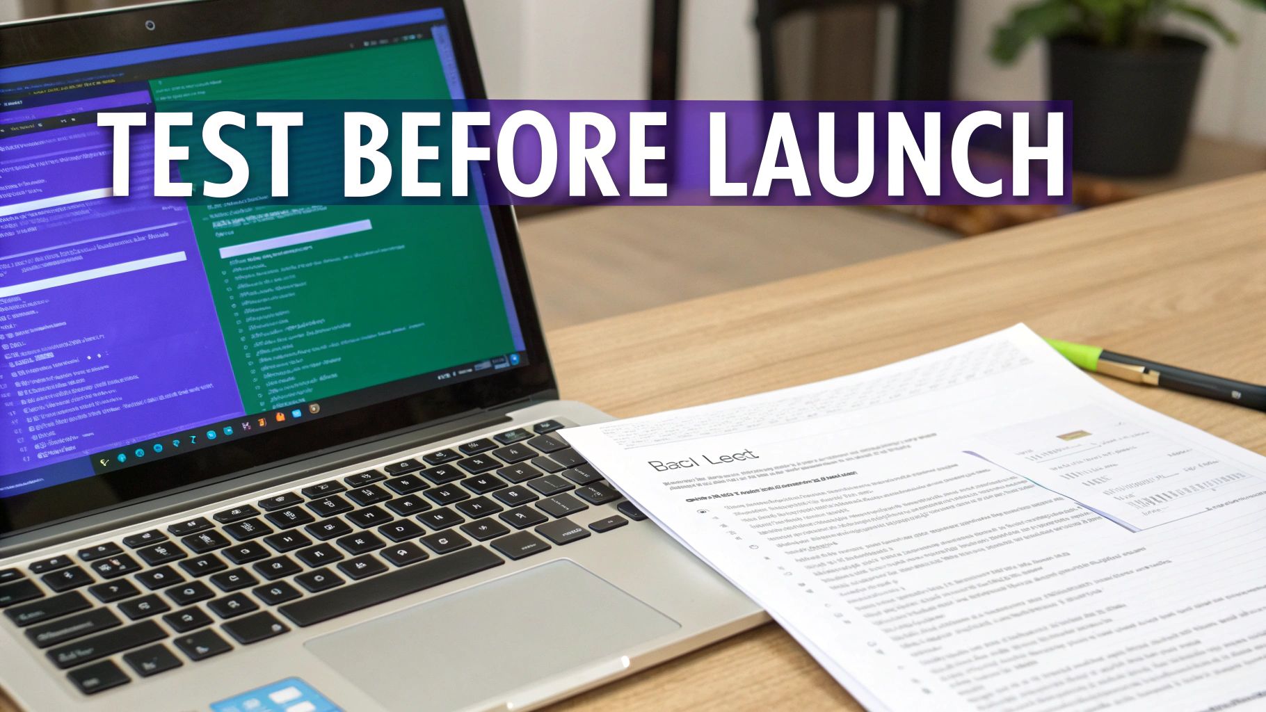 A rocket ship launching from a laptop screen, symbolizing a website launch.