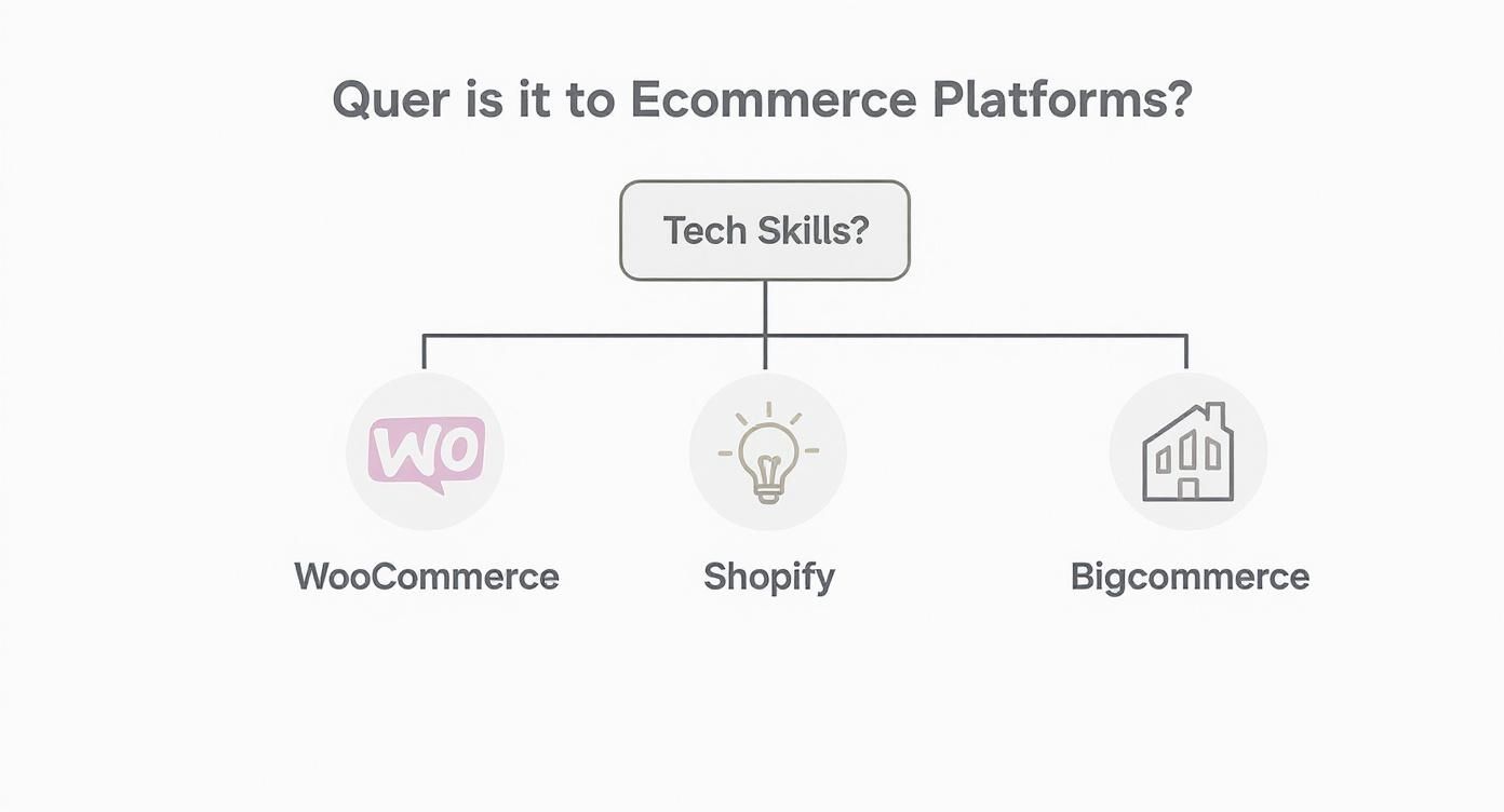 Infographic about shopify vs woocommerce vs bigcommerce