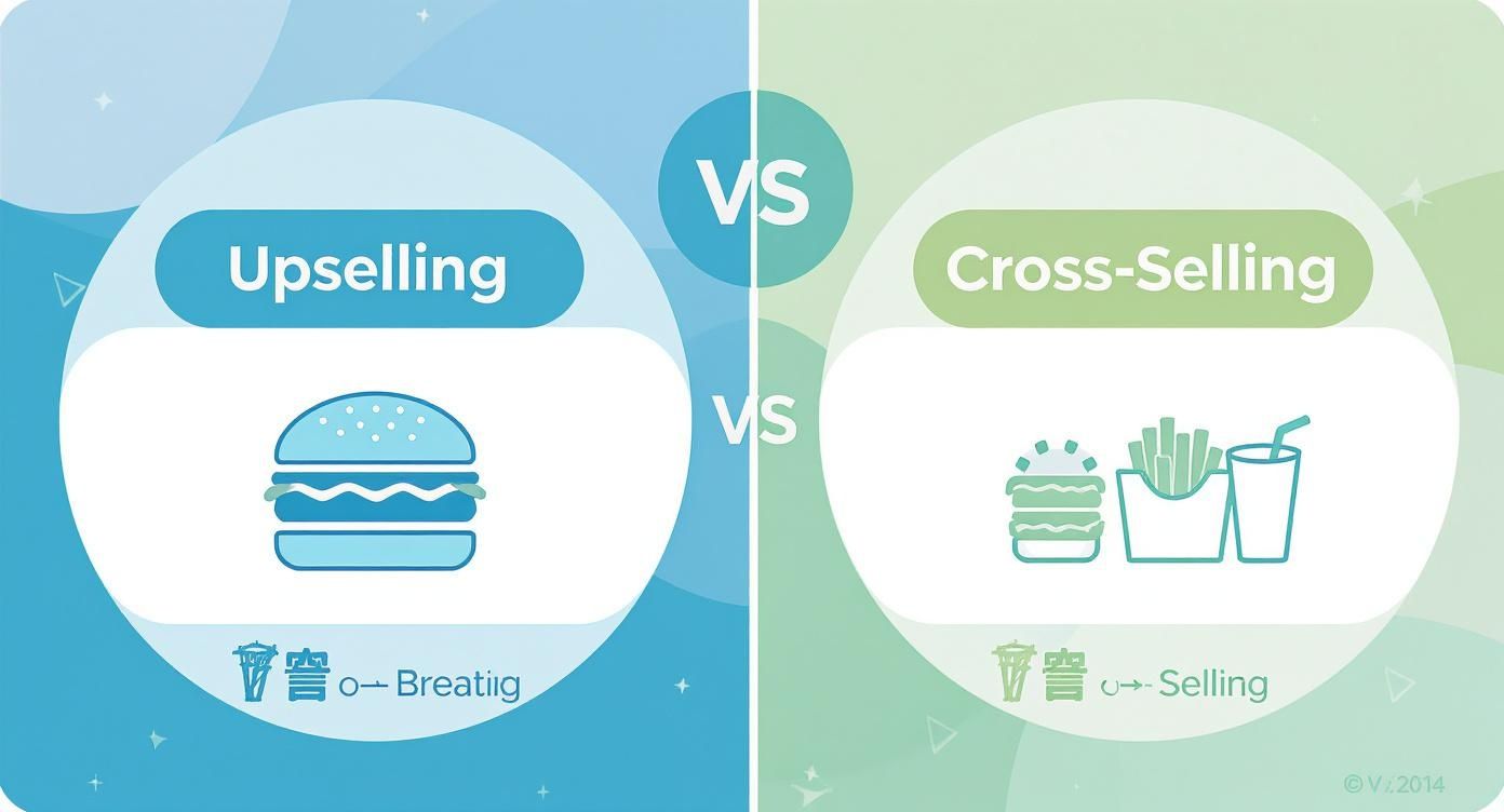 Infographic about what is upselling and cross selling