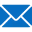 Blue paper airplane icon on a white background.