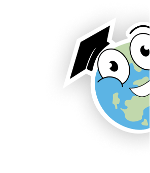 Another cartoon Earth with a shocked expression, engaging VCE students in science.