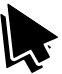 Cursor icon, often used to denote clicking or selecting in digital interfaces.