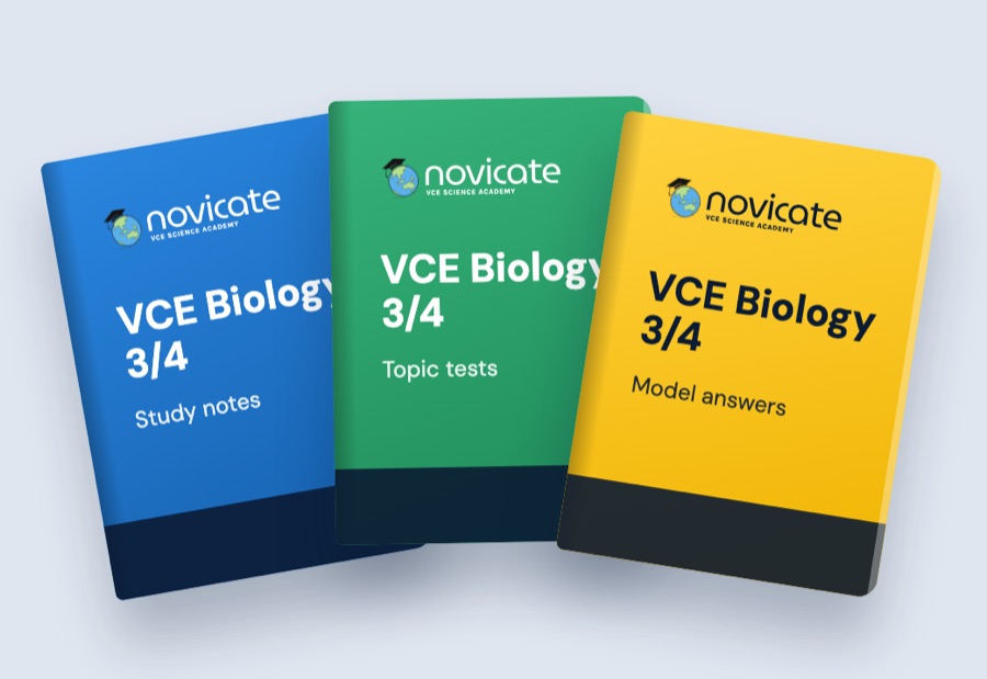 VCE Biology 3/4 study notes, topic tests and model answers booklets