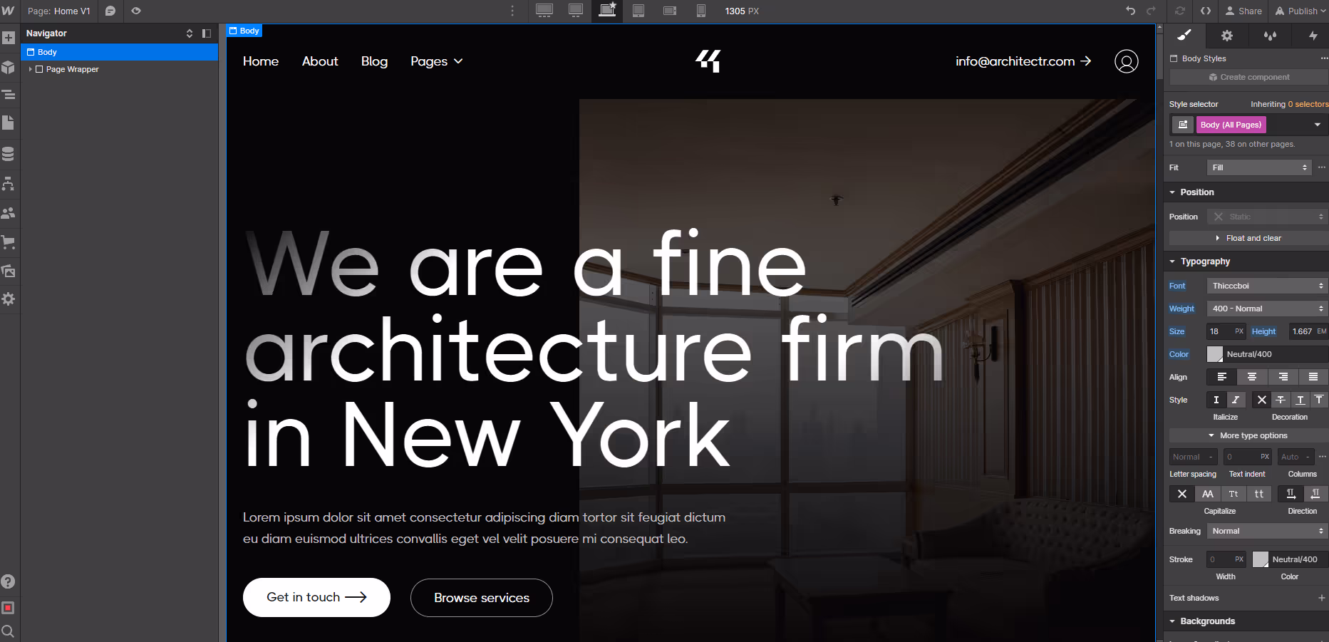 Typography - Architectr X Webflow Template