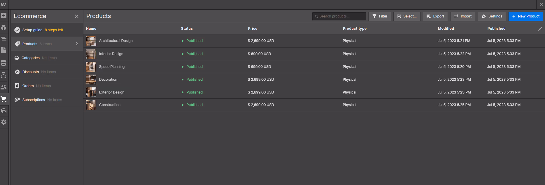 Ecommerce Collection - Architectr X Webflow Template