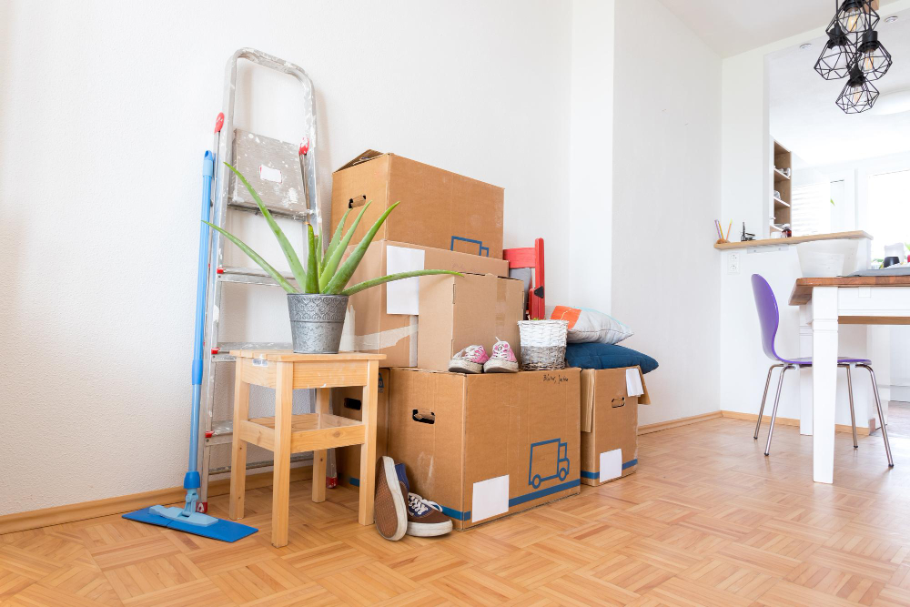 A cleaned, empty living room ready for a move in Old West Austin