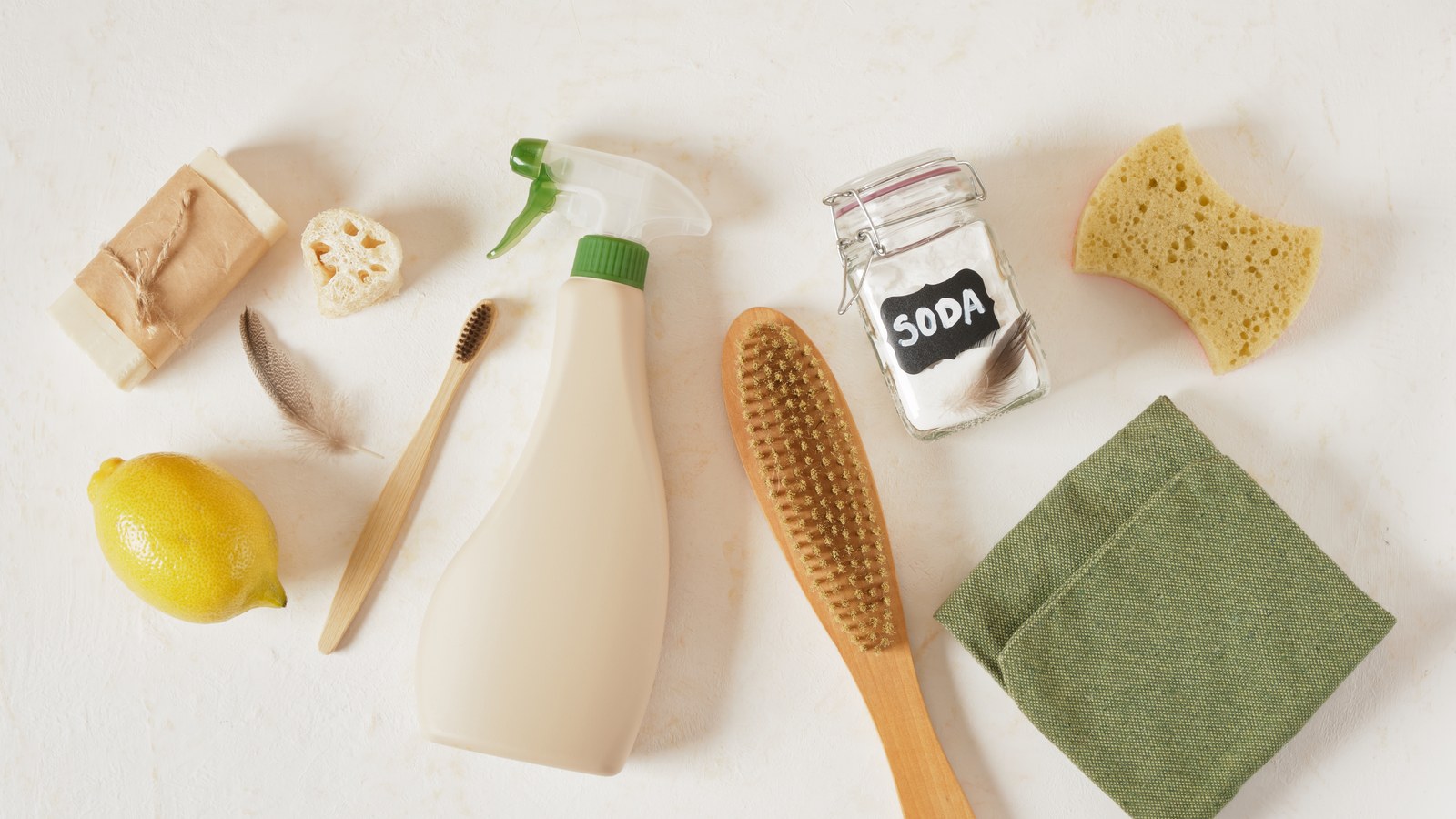 Eco-friendly cleaning supplies and reusable tools