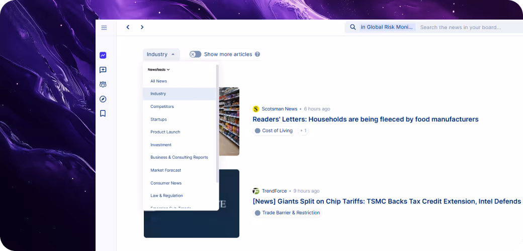 Trendtracker newsfeed