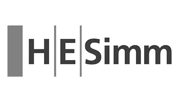 HE Simm logo black and white