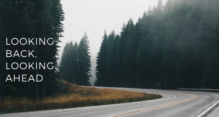 Looking back on a road