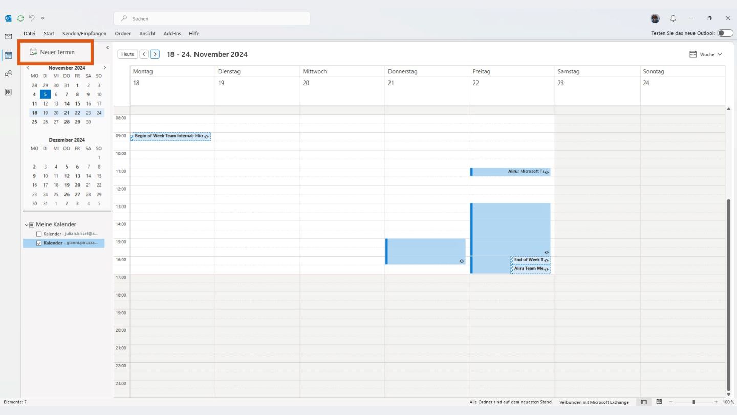 Outlook neuer Termin erstellen