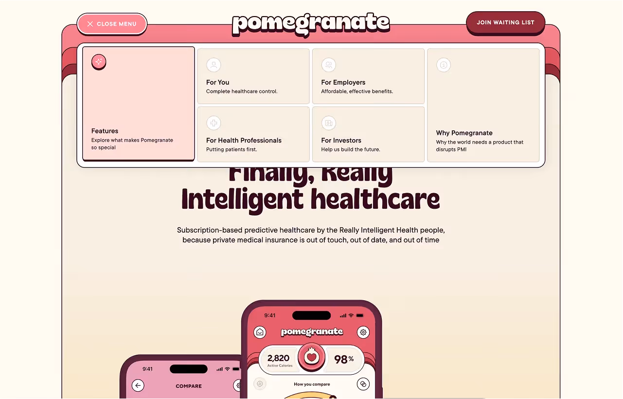Subscription-based predictive healthcare by the Really Intelligent Health people, because private medical insurance is out of touch, out of date, and out of time.
