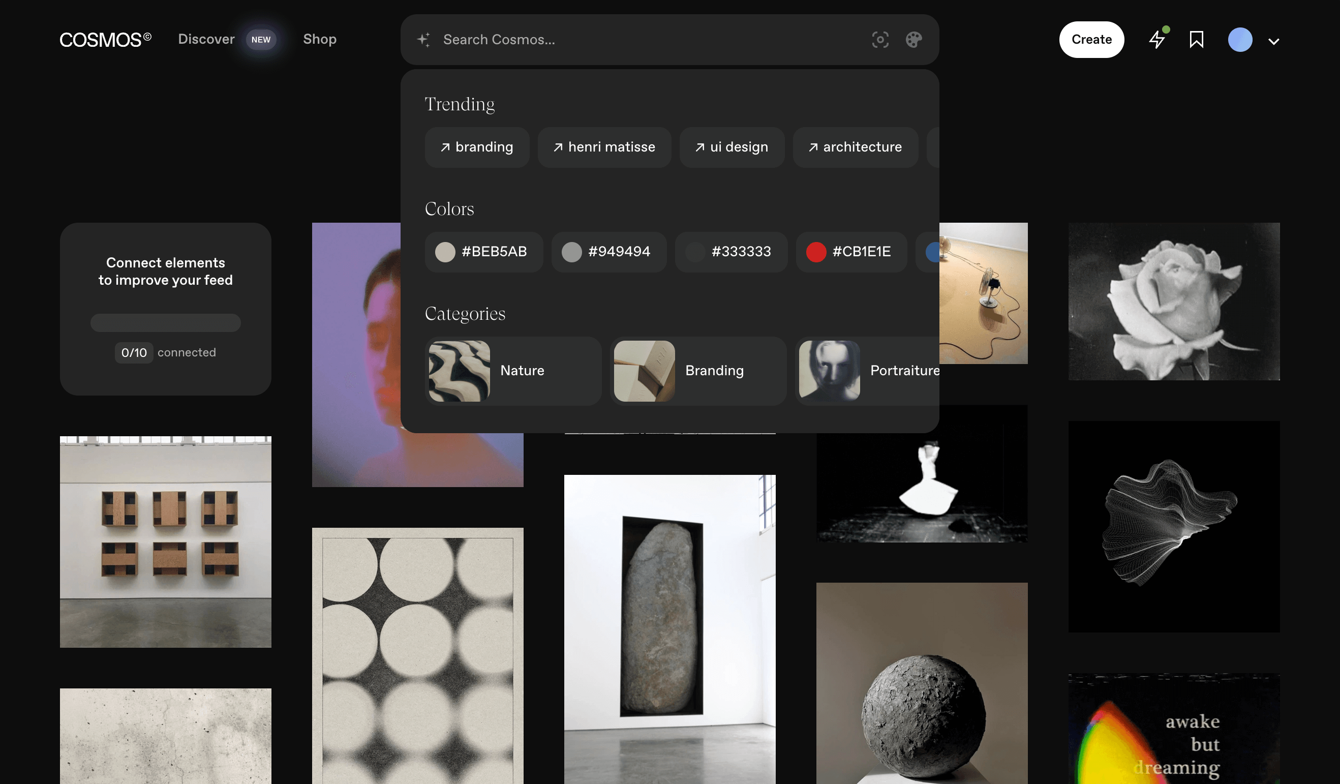 A discovery engine for creatives. Save anything on the web, curate into clusters, and share with the world. Welcome to Cosmos.