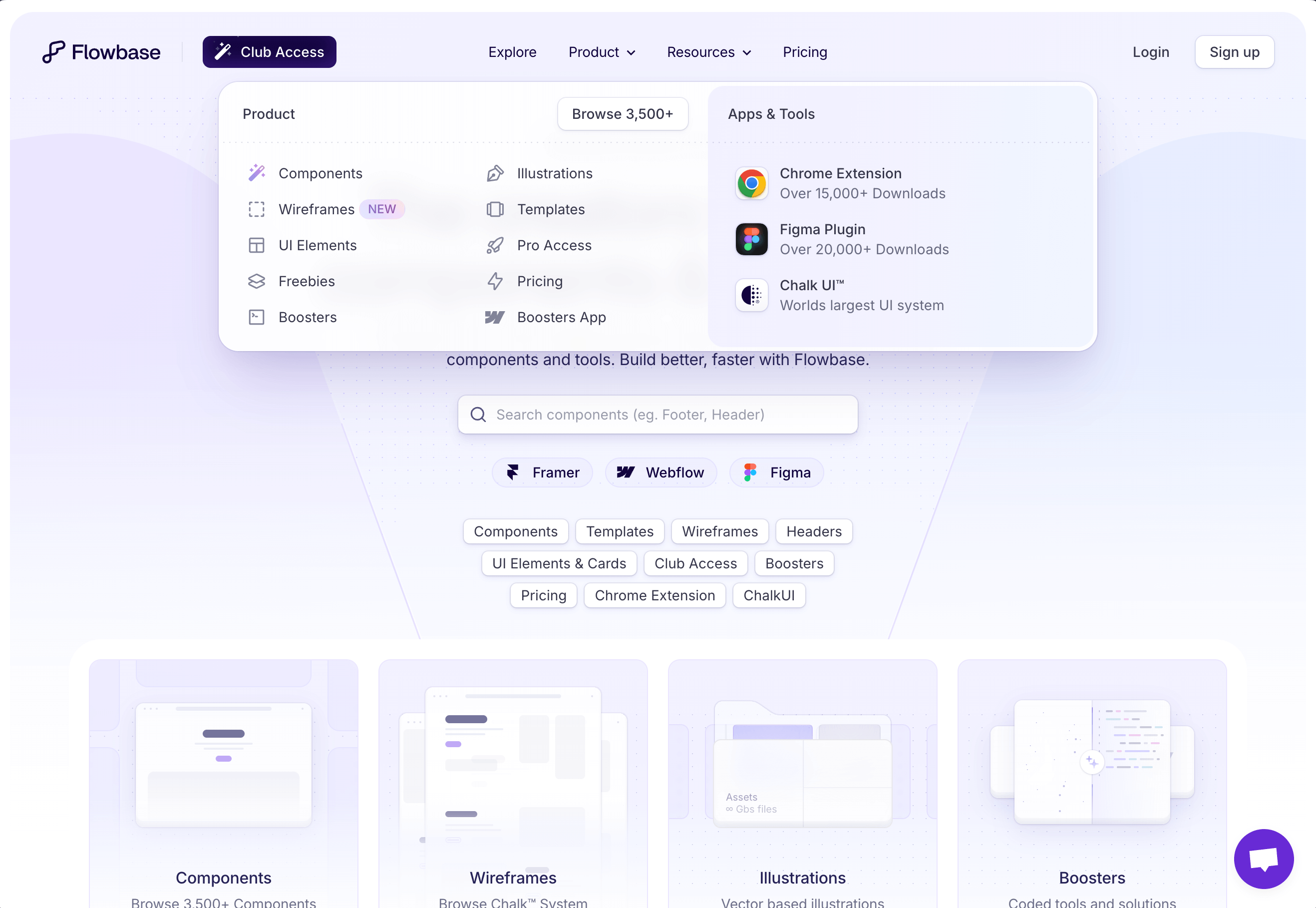 Flowbase is the world's largest premium library of Webflow, Figma & Framer components and tools. Build better, faster with Flowbase.