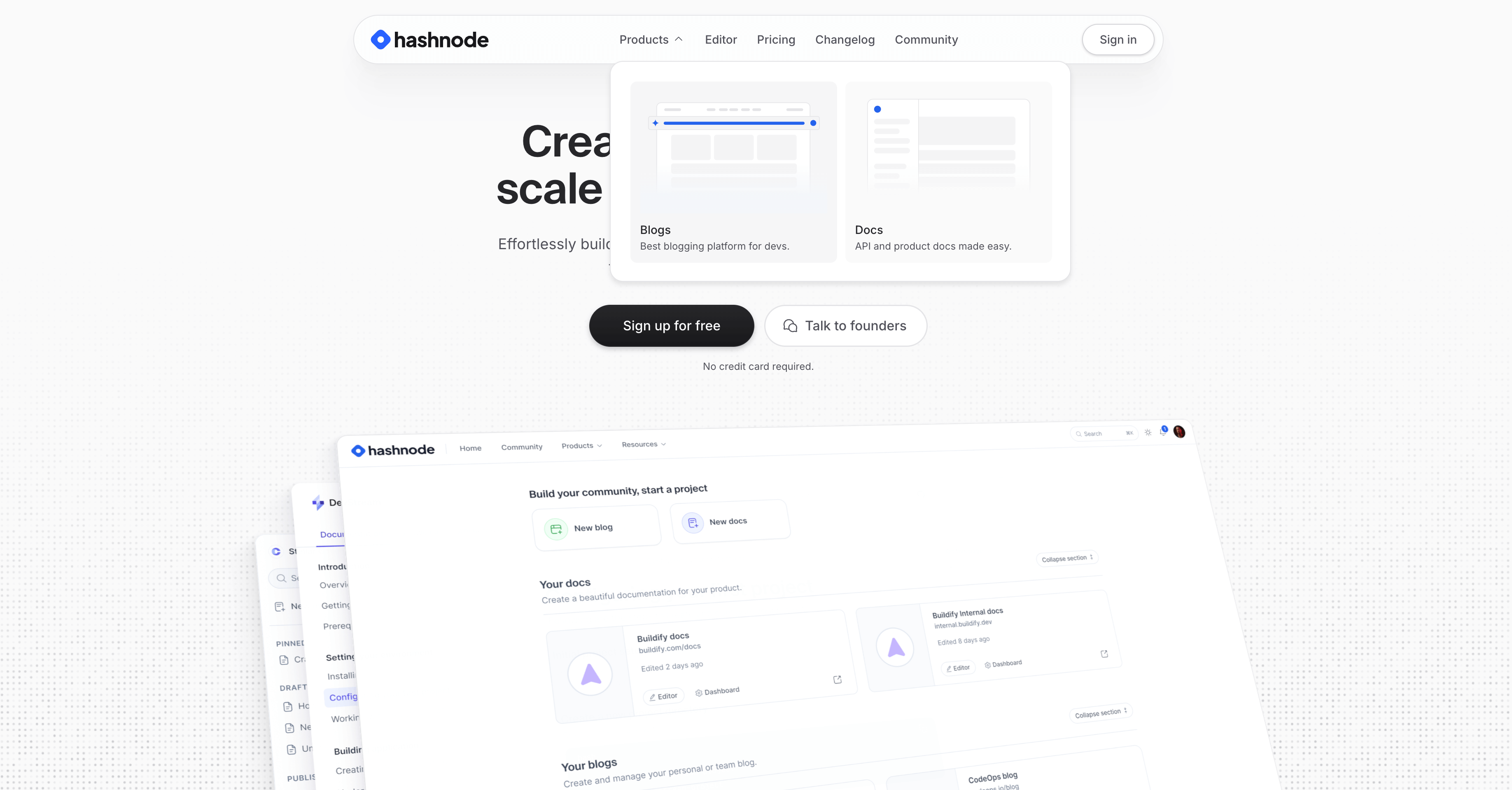 Effortlessly build blogs, API docs, and product guides with Hashnode, with the flexibility of a headless CMS and more.