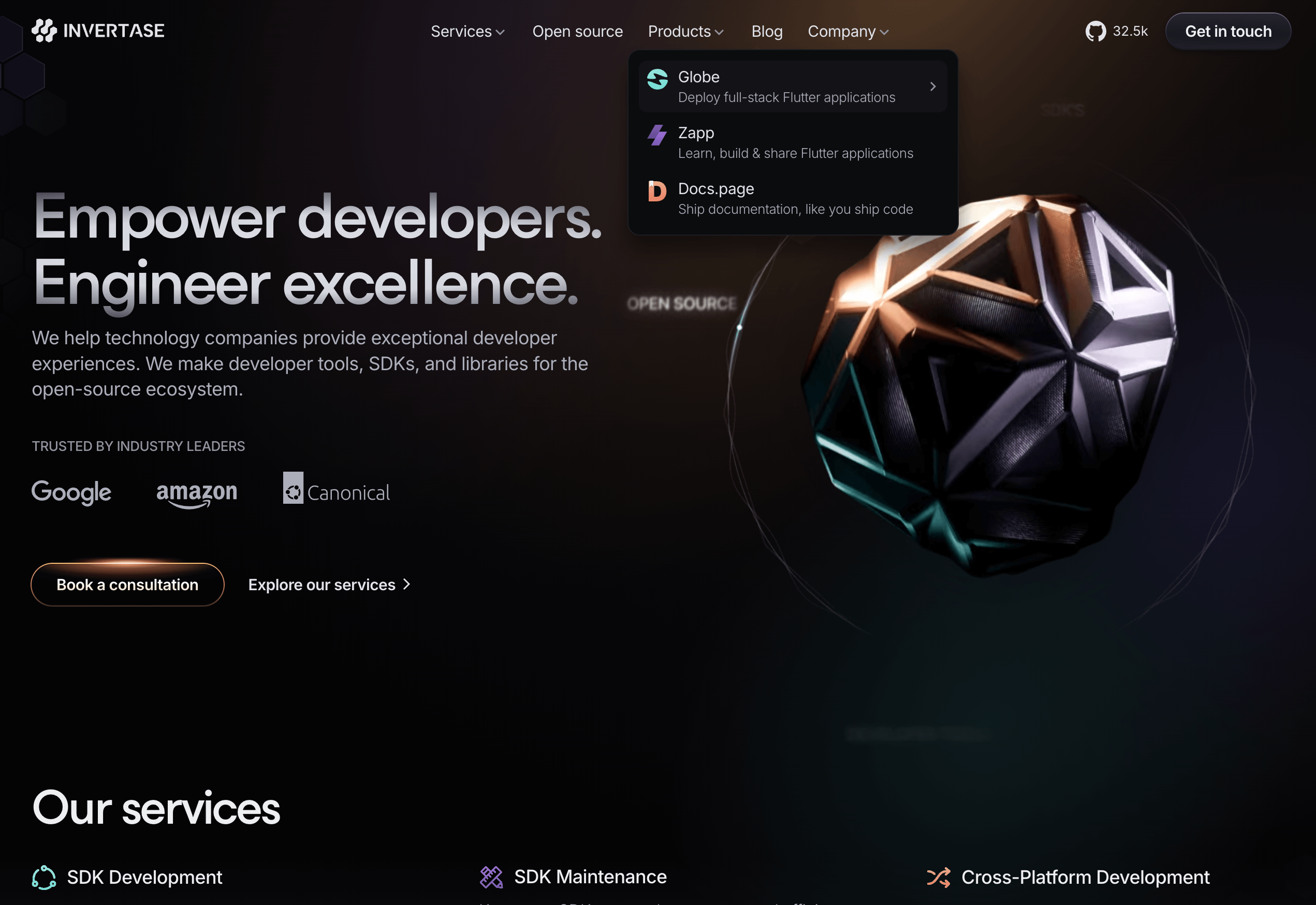 Invertase make developer tools, SDKs, and libraries for the open-source ecosystem.