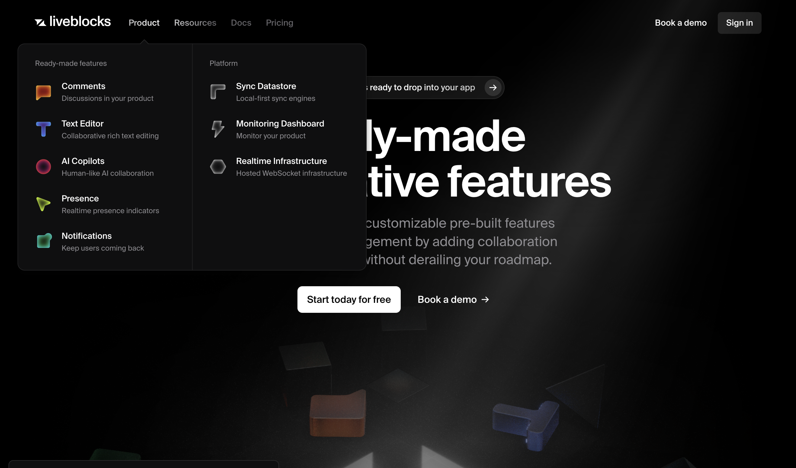 Liveblocks provides customizable pre-built features that boost user engagement by adding collaboration to your product.