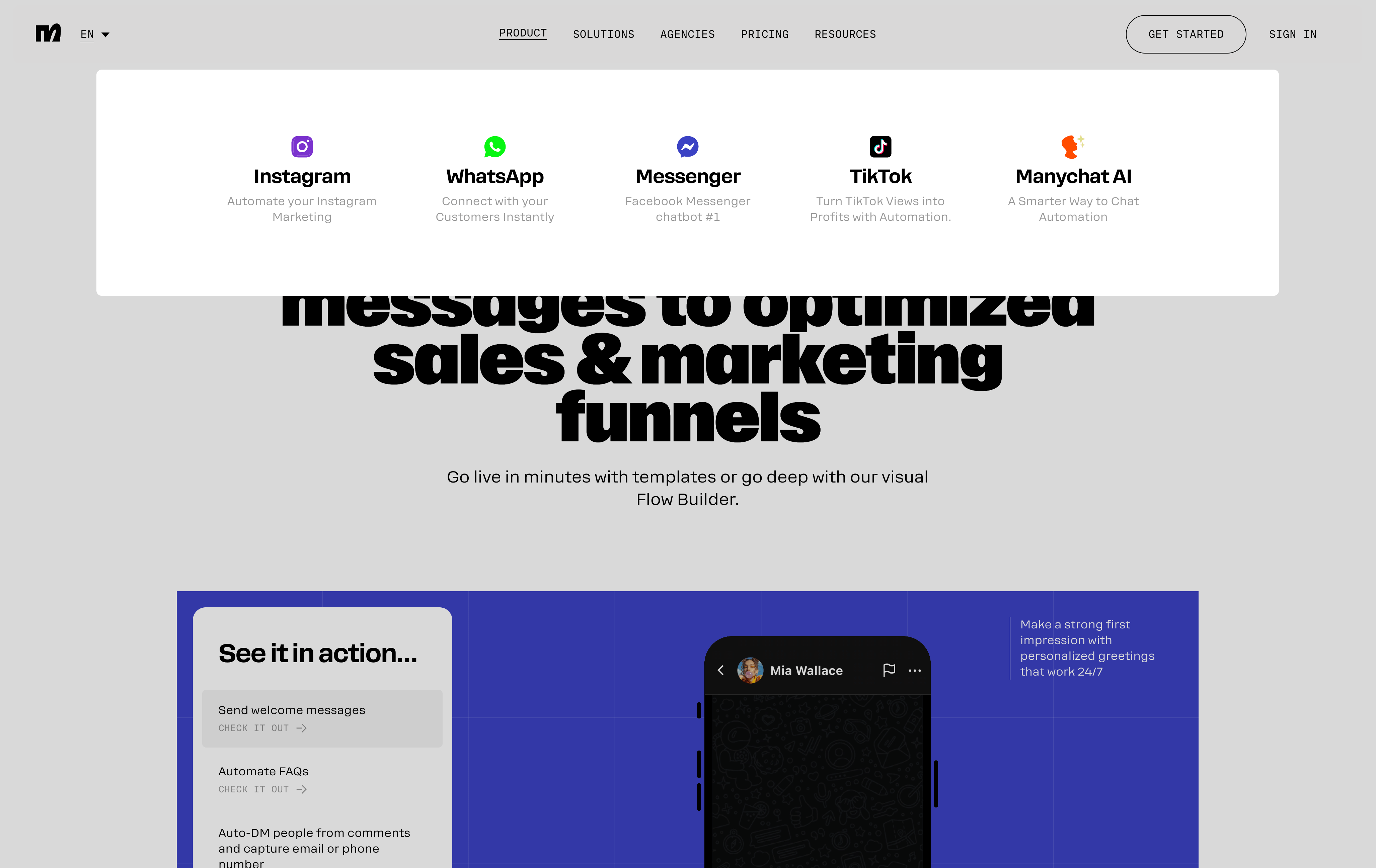 Sell more, engage better, and grow your audience with powerful automations for Instagram, WhatsApp, TikTok, and Messenger.