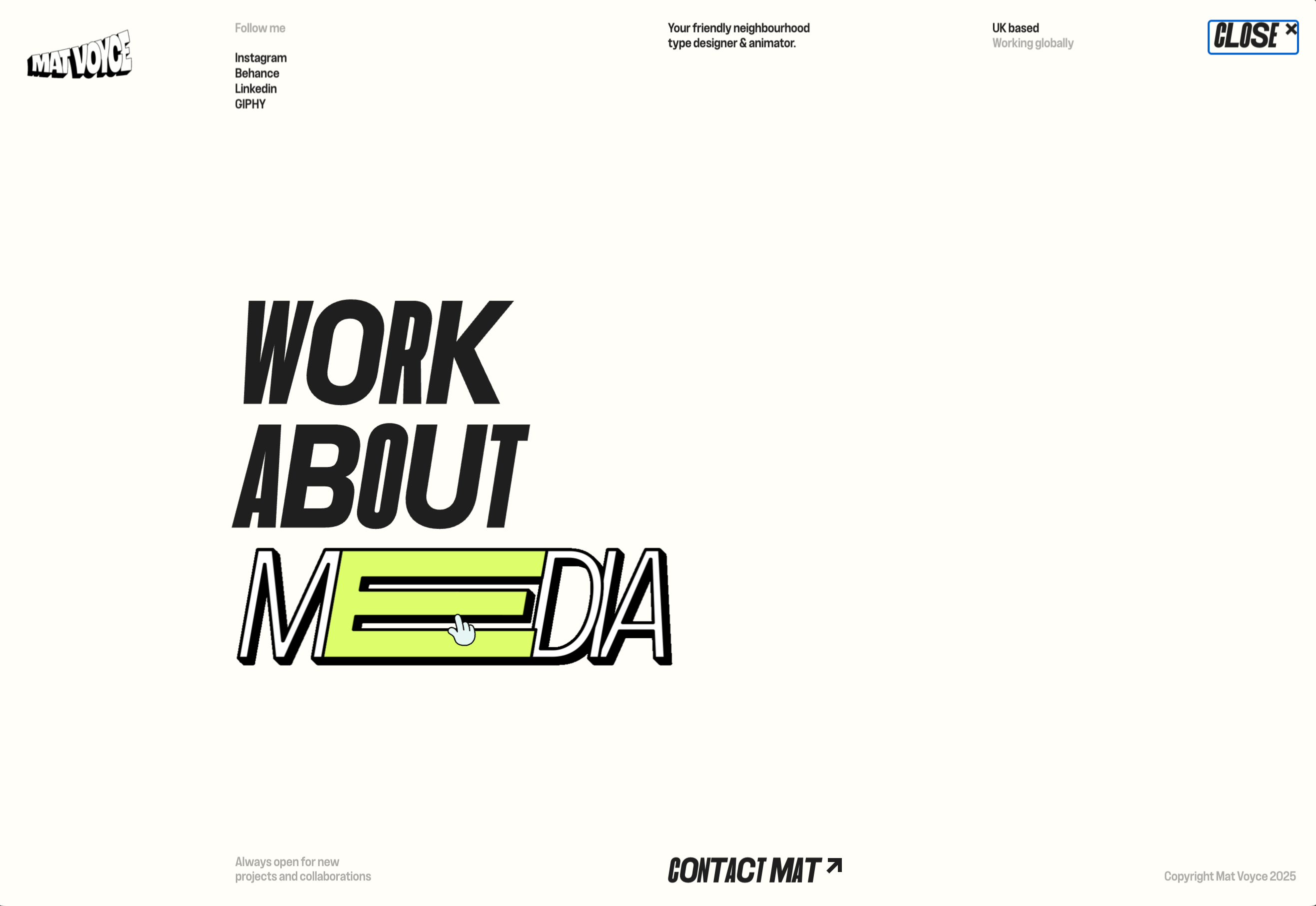Designed & animator, specializing in 2D type and animation and exploring type motion.