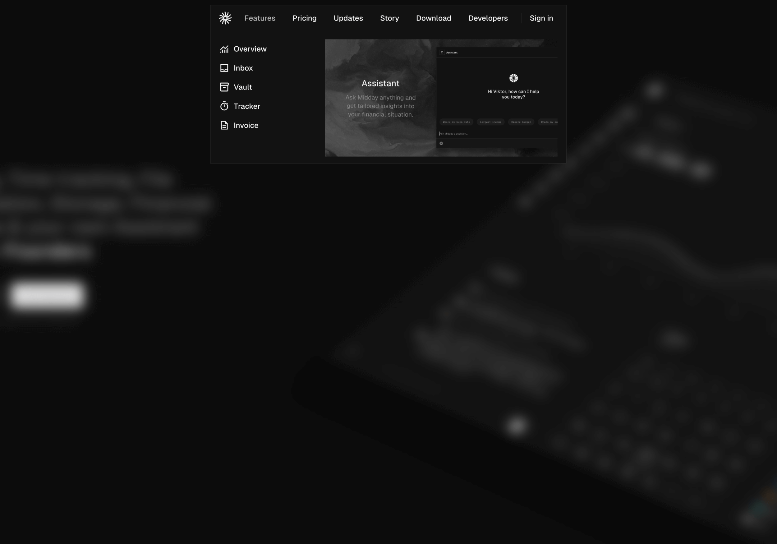 Midday provides you with greater insight into your business and automates the boring tasks, allowing you to focus on what you love to do instead.