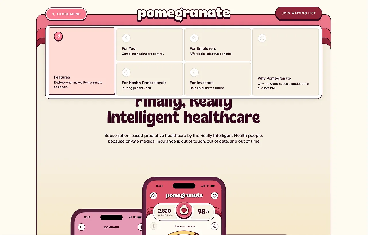 Subscription-based predictive healthcare by the Really Intelligent Health people, because private medical insurance is out of touch, out of date, and out of time.