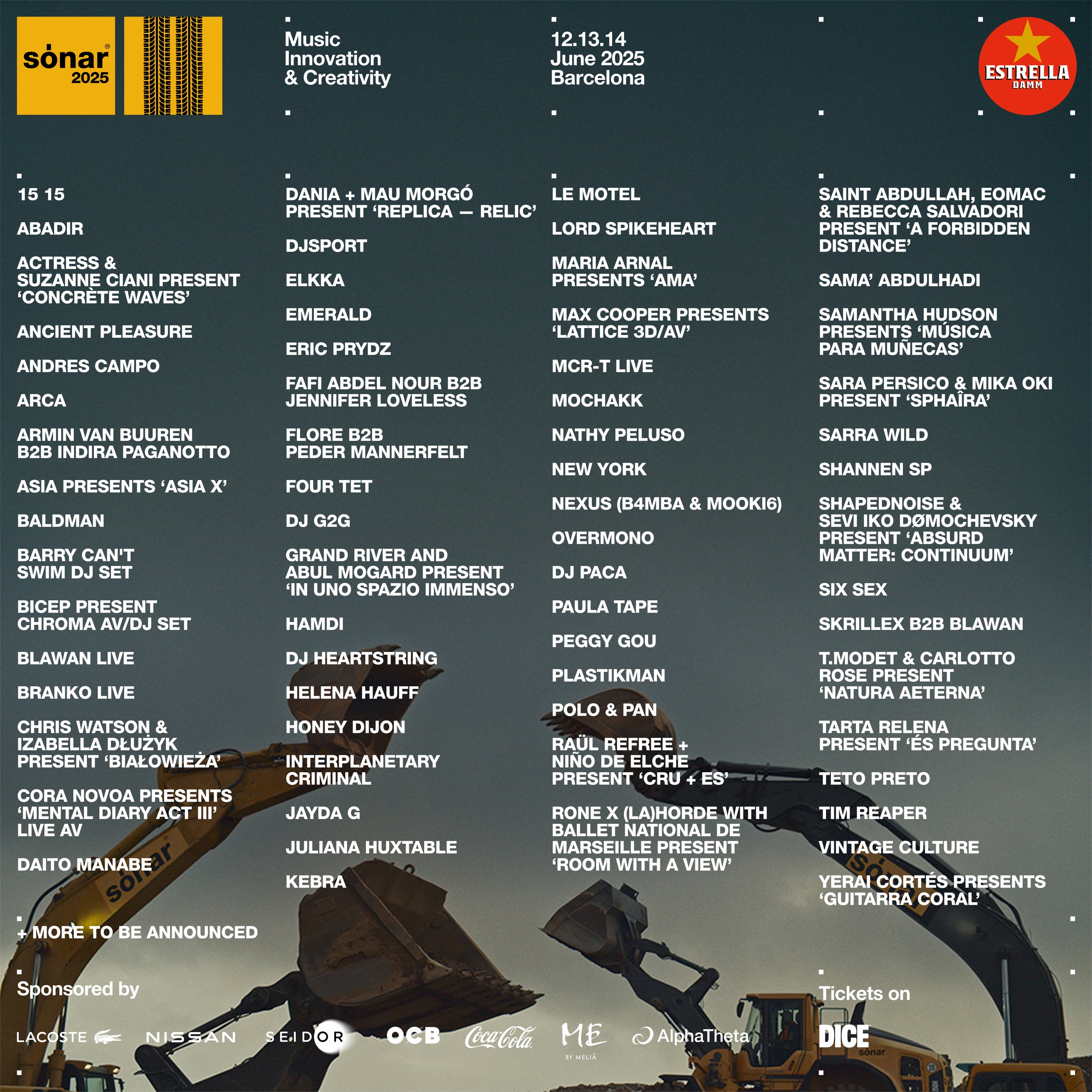 Sónar Barcelona 2025 first artist announcement, November 21, 2024