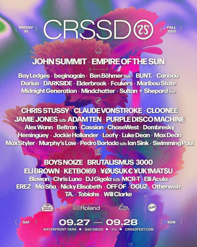 CRSSD Fall 2025 full lineup, September 27–28