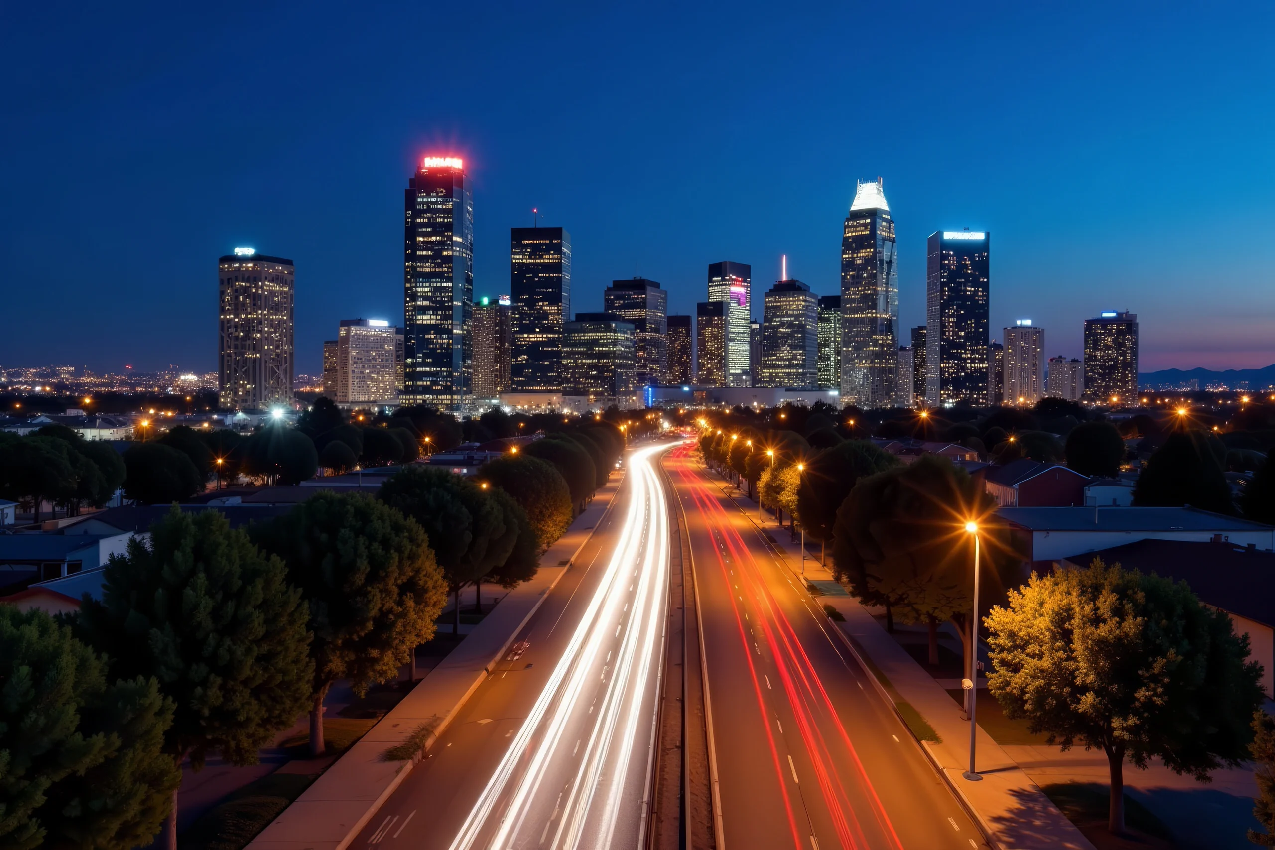 Bakersfield highway at night
