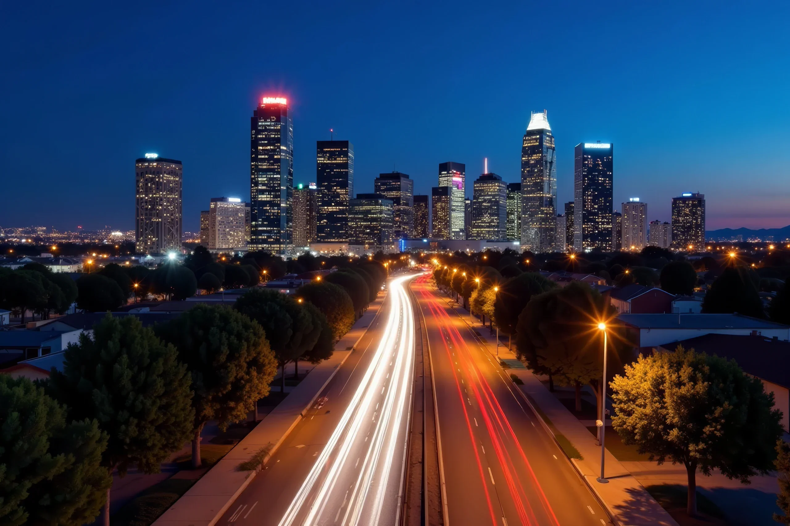 Bakersfield highway at night