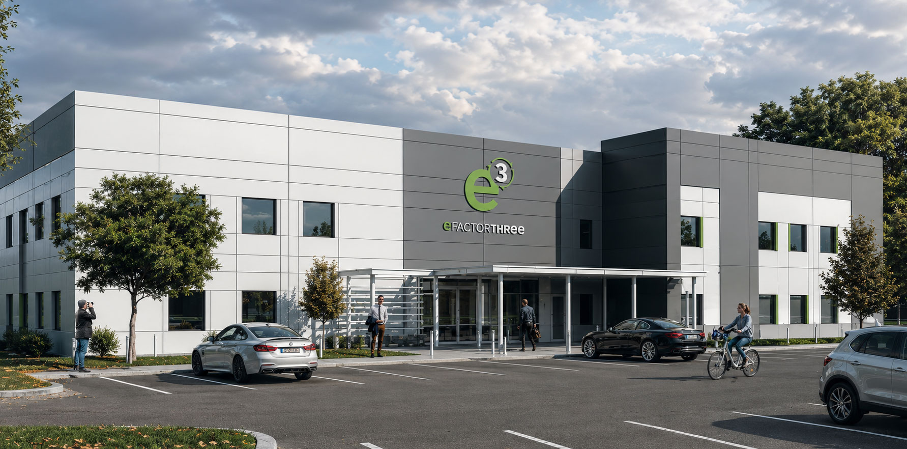 Modern industrial building architecture in Lancaster SC designed by Ossa Studio for the eFactor Three commercial and manufacturing facility project