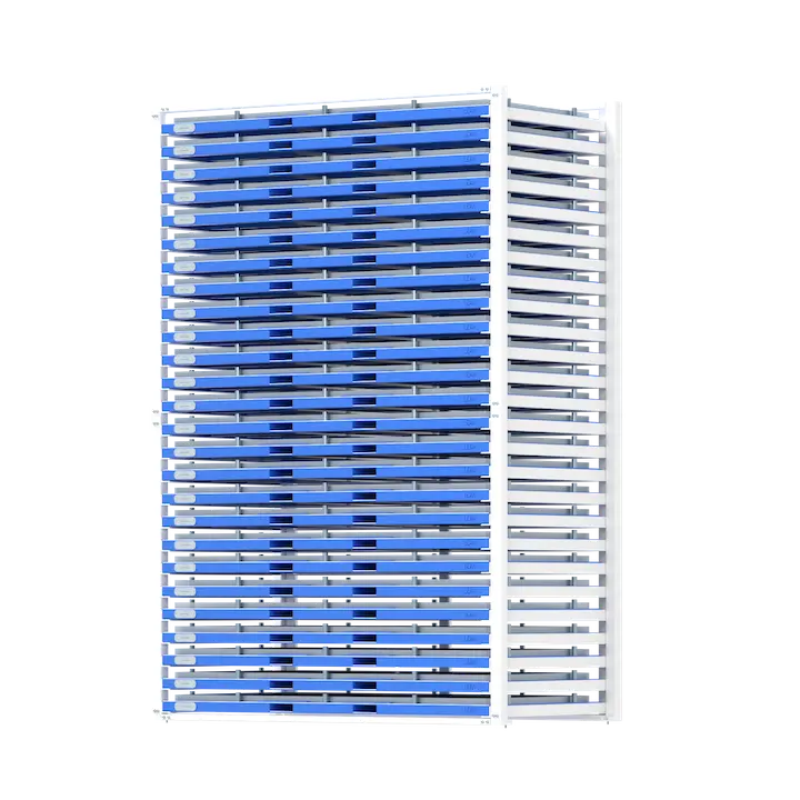 Product rendering of the LEAN Sheet metal storage rack for industrial fabricators