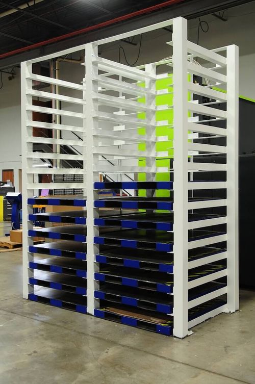 LEAN Work Cell Staging Rack with sheet material