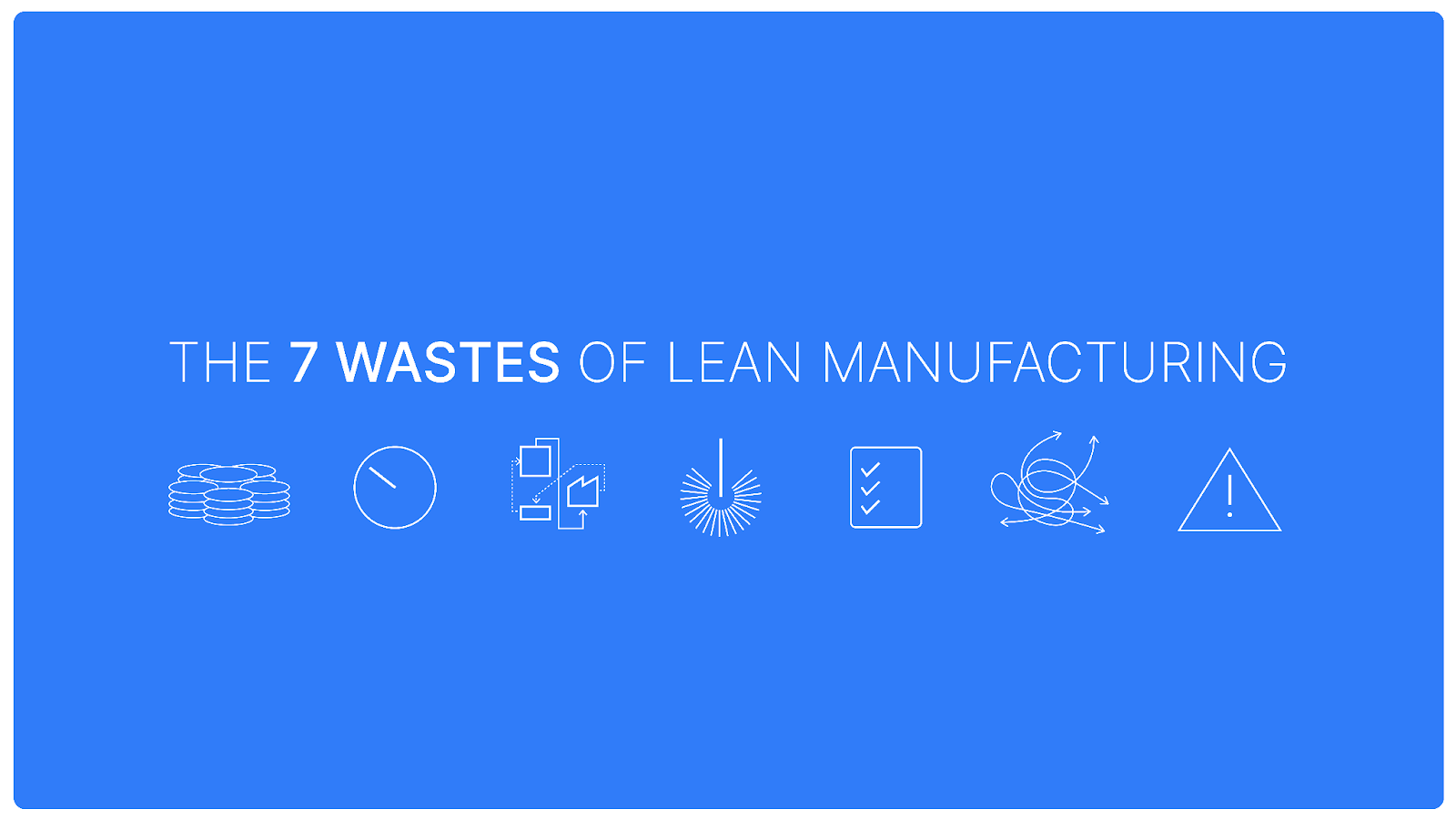 Icons for the 7 Wastes of Lean Manufacturing