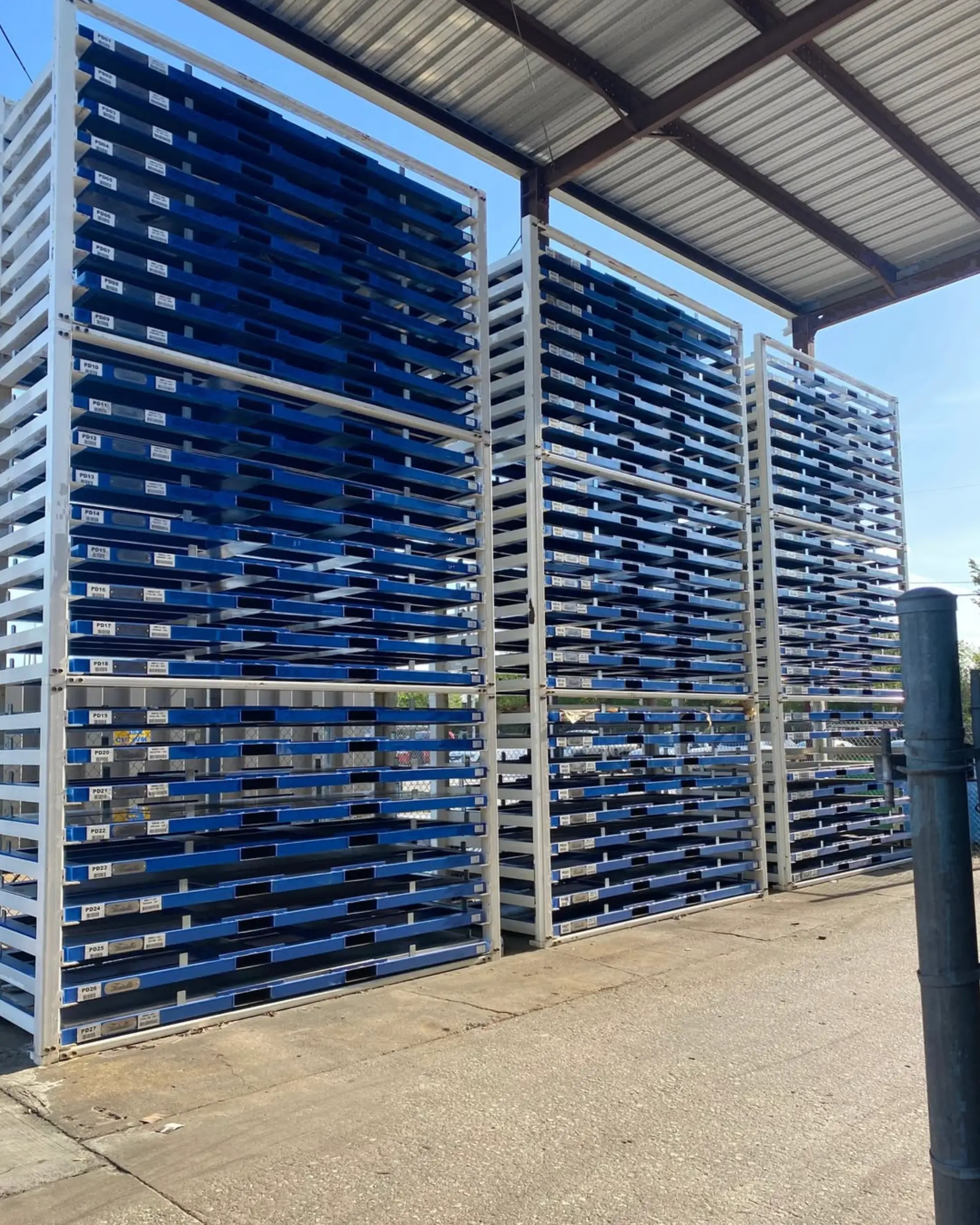 sheet metal storage racks for vertical material storage