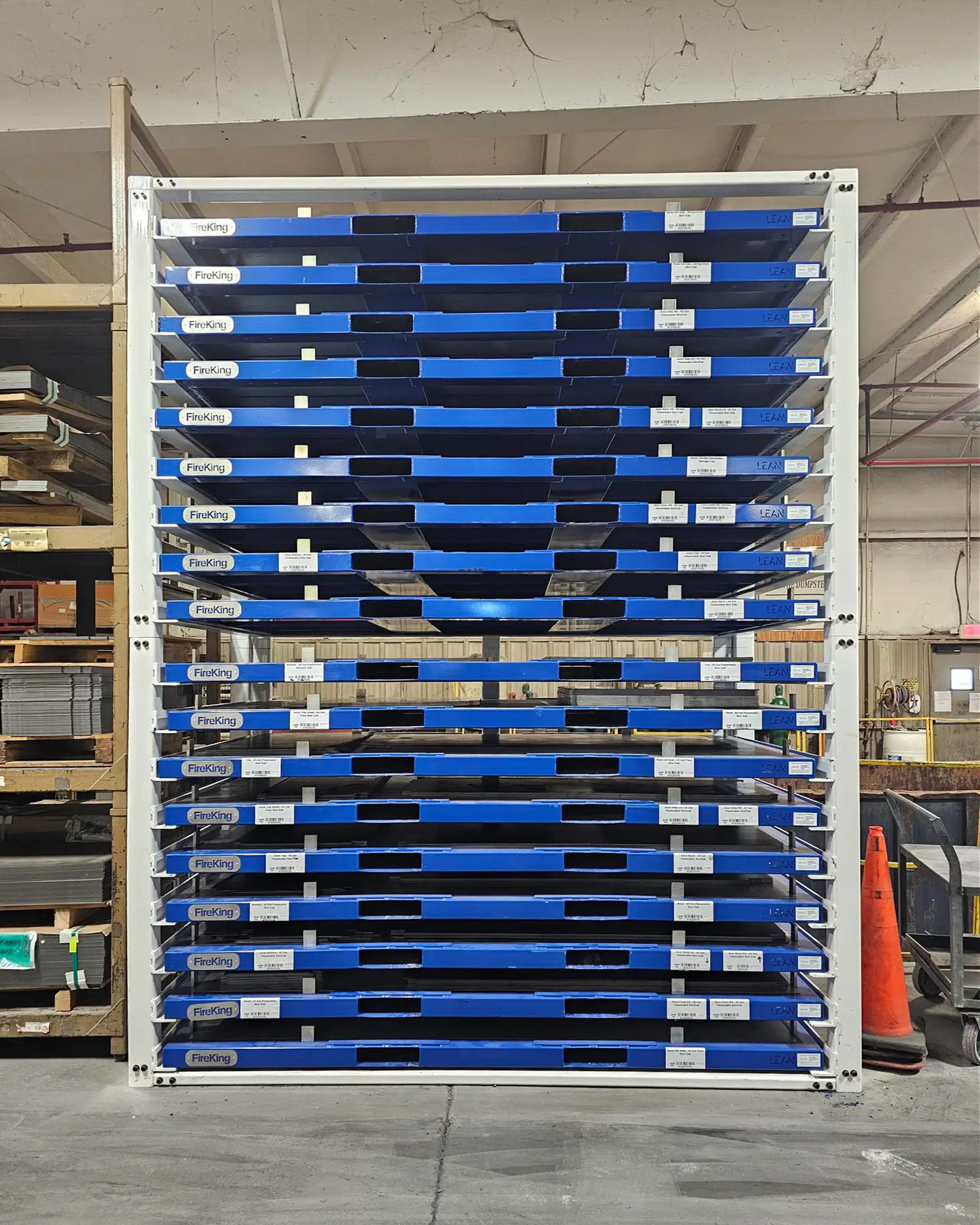 sheet metal organizer for simplified material handling
