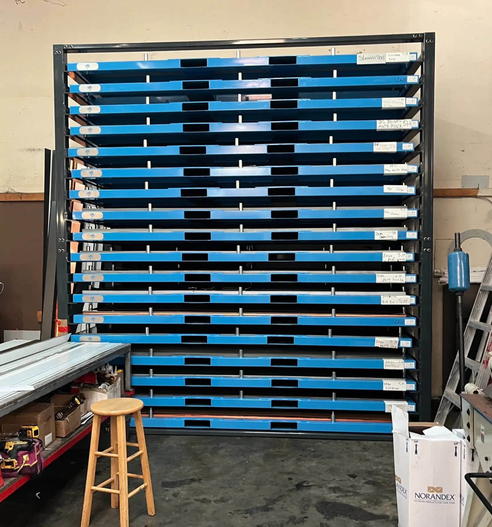 metal organizer for sheet steel