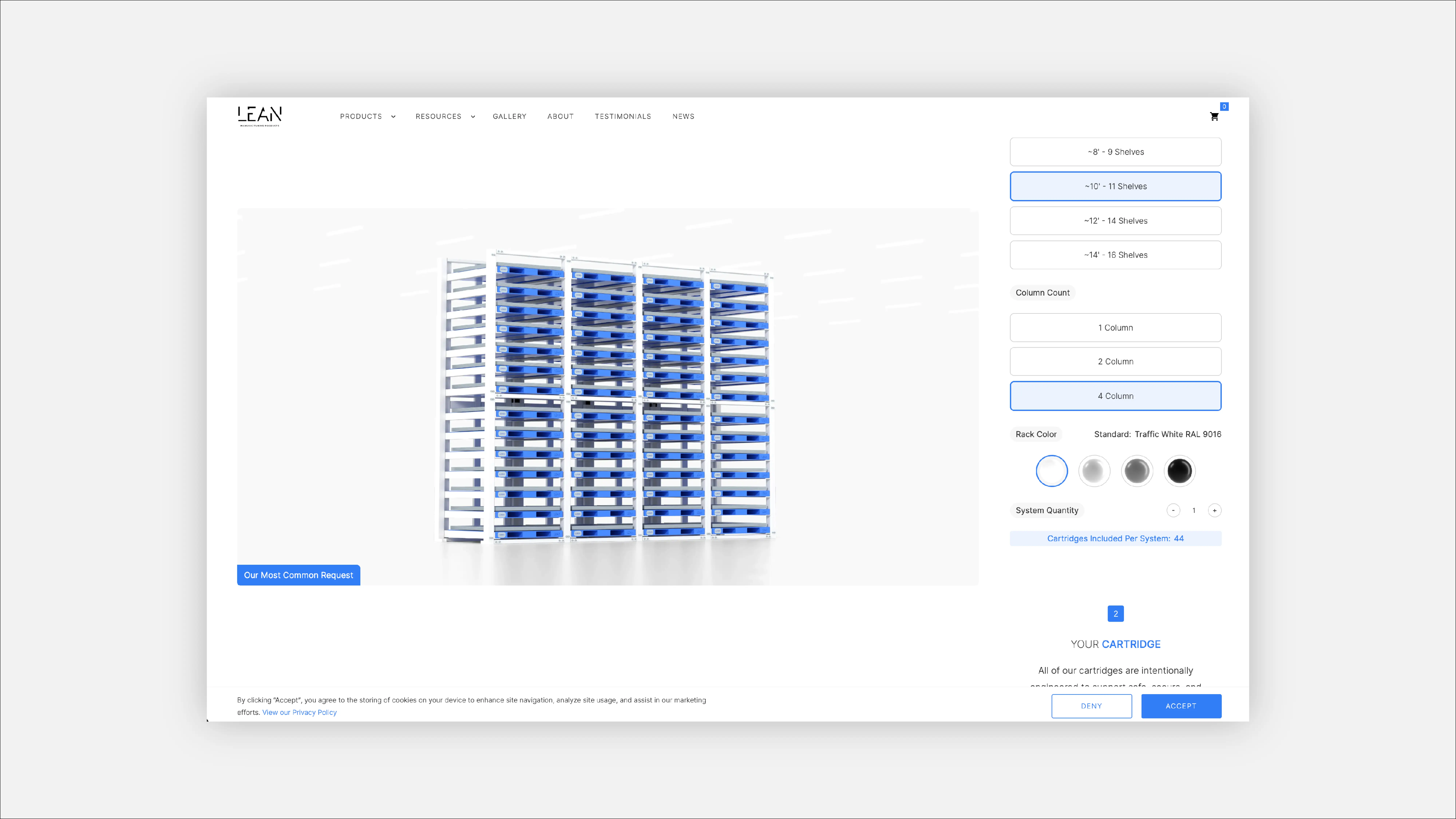 Work Cell Staging Rack configurator for tailored wip storage
