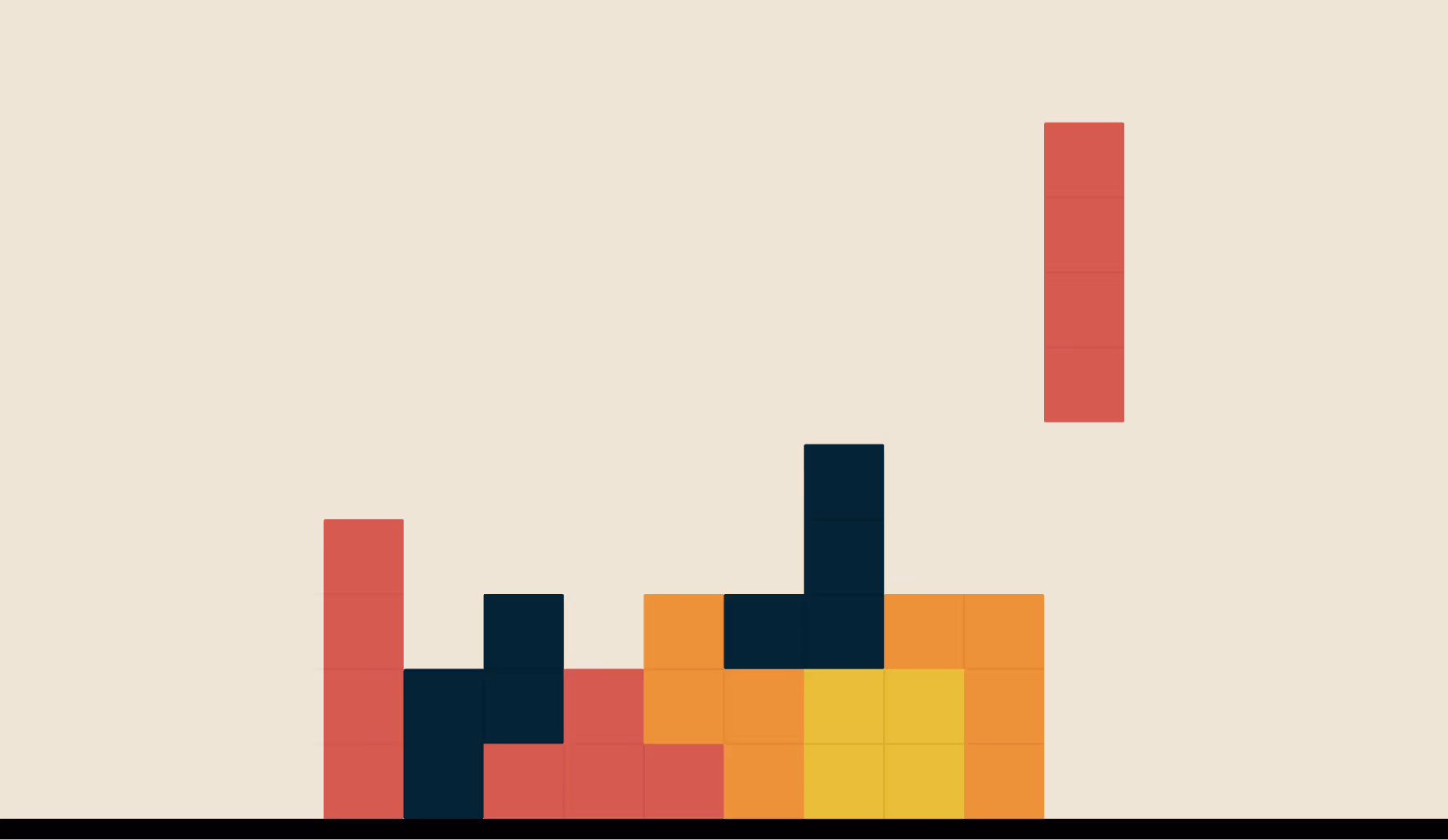 Tetris-like blocks falling into place