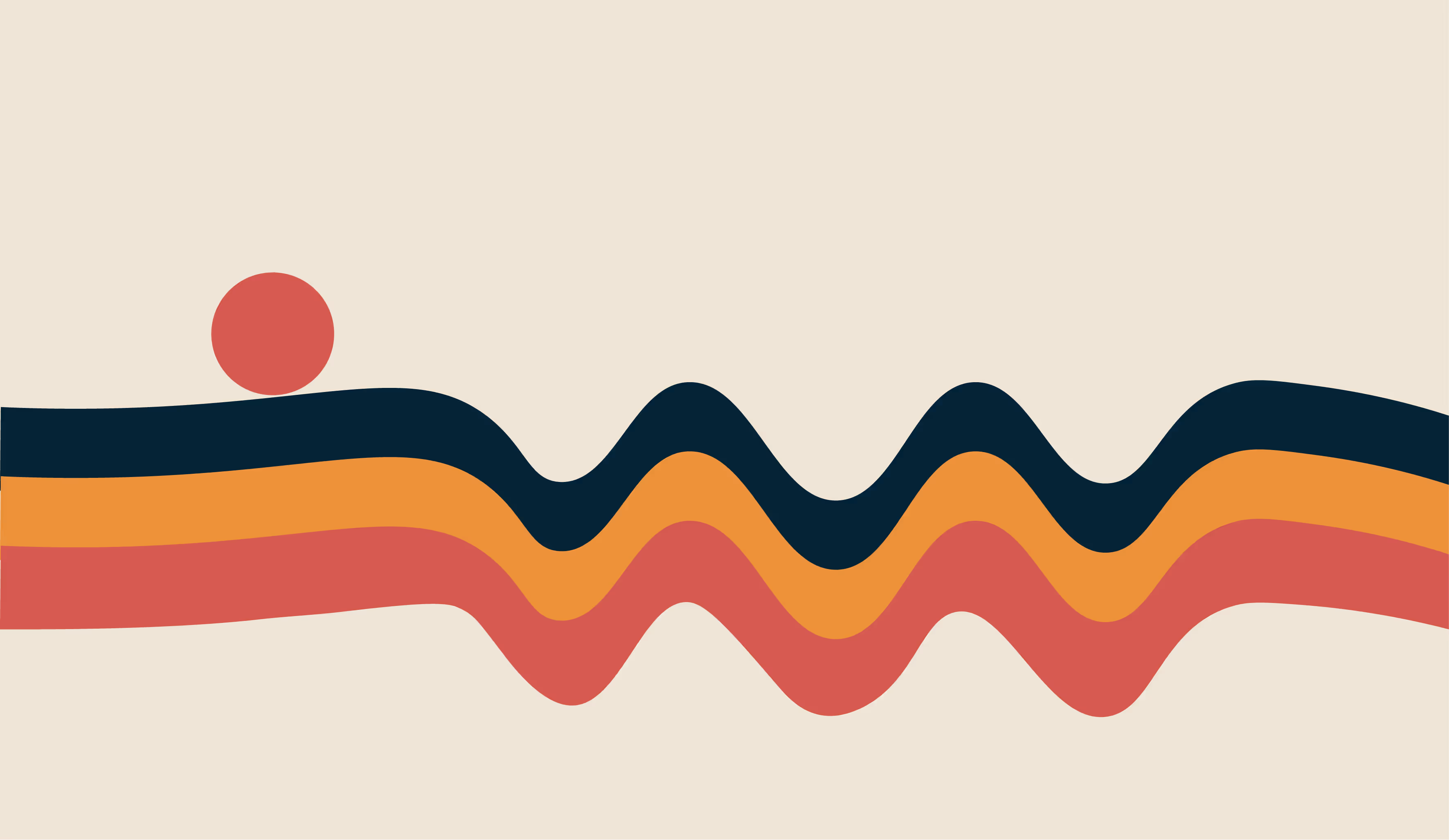 Ball on abstract wavy lines