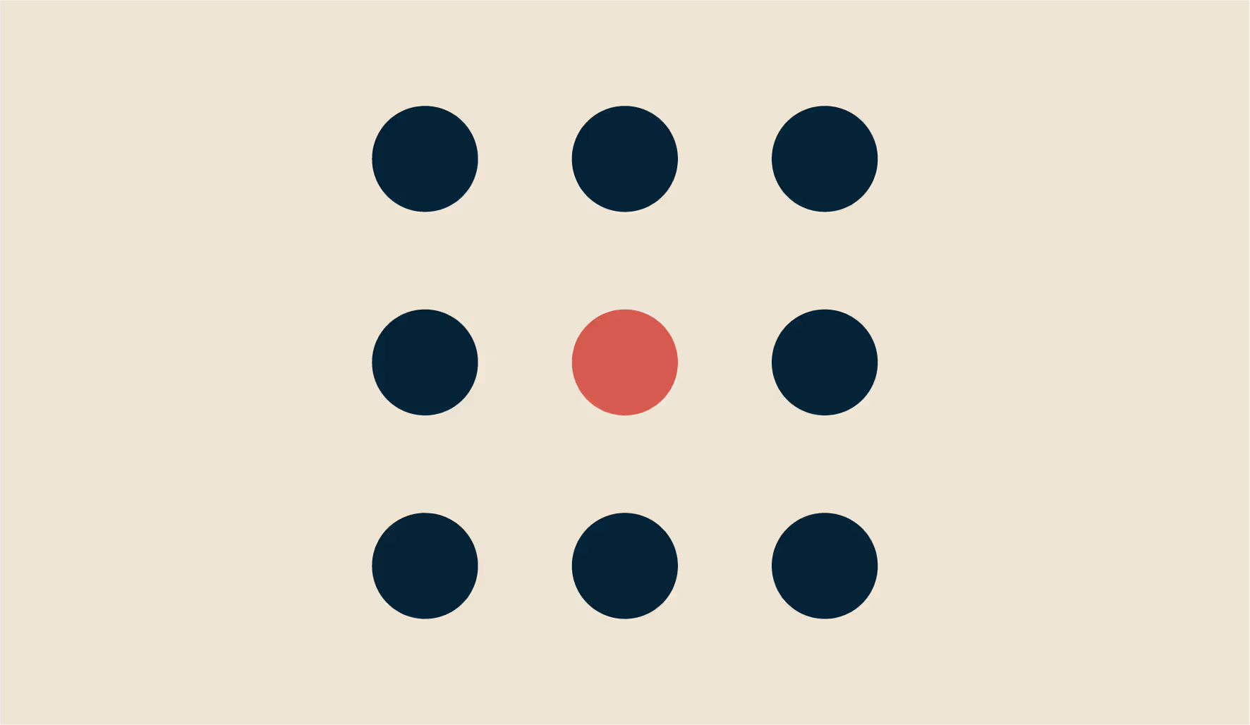9 dots with a red dot in the middle