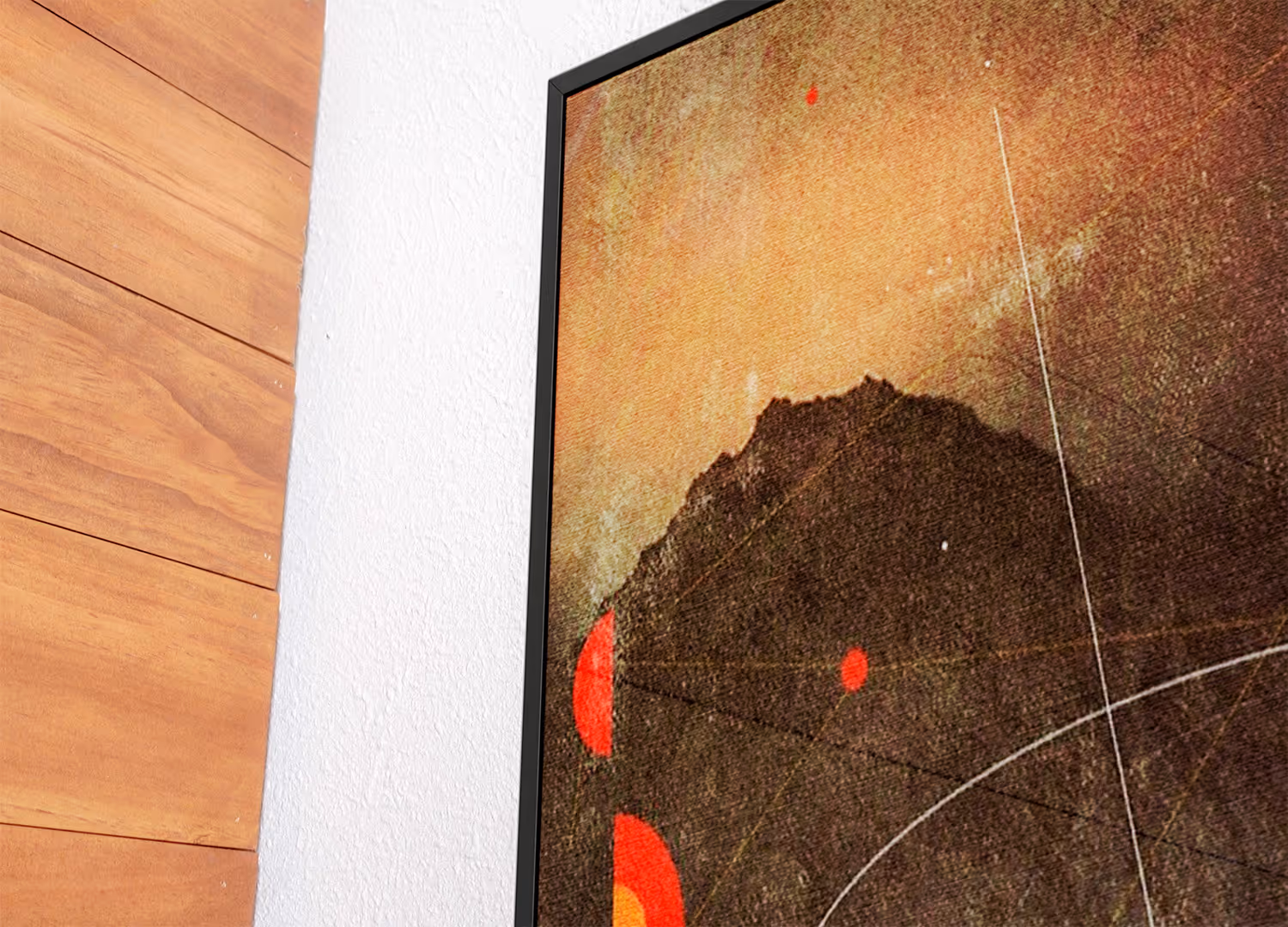 Angled view of art piece