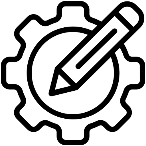 Gear and pencil icon